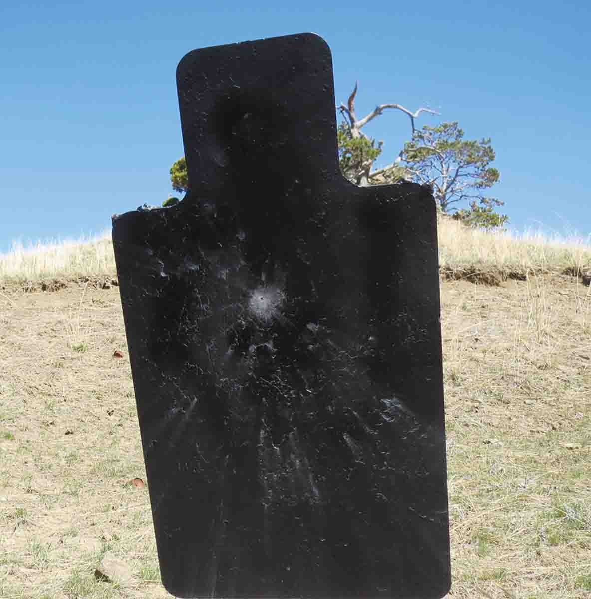 Mike’s 300-yard target using notes from a dozen years ago. The point of aim was center.